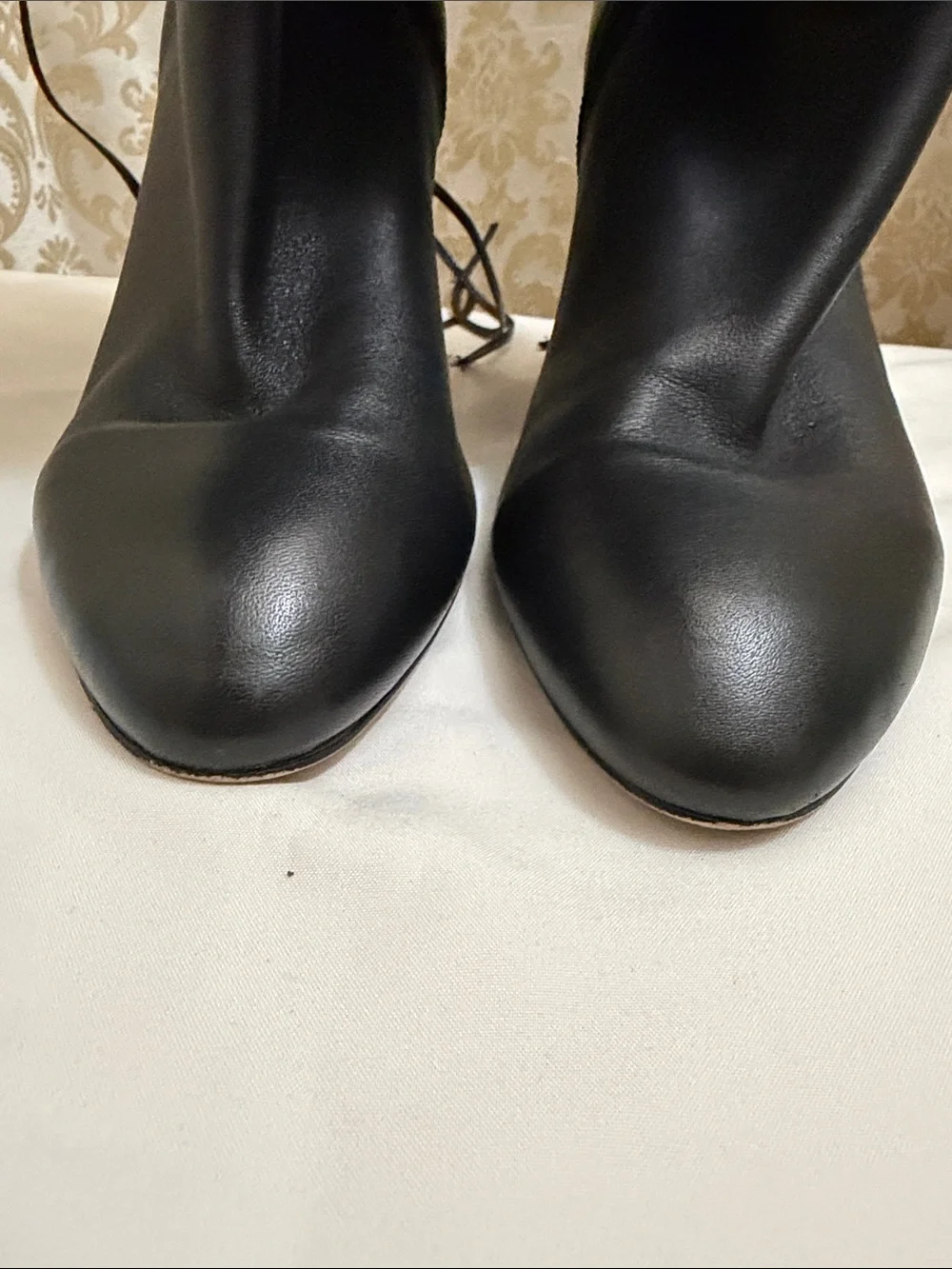 Sexy Kelsi Dagger Black Over-the-Knee Lace-Up Stiletto Boots Feminine Size 11